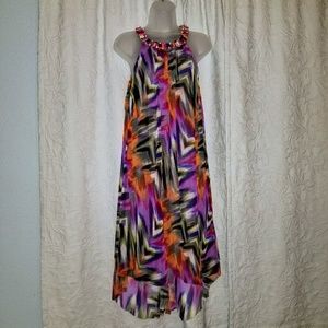 Womens Beaded Dress Summer Chiffon size 14 Beach